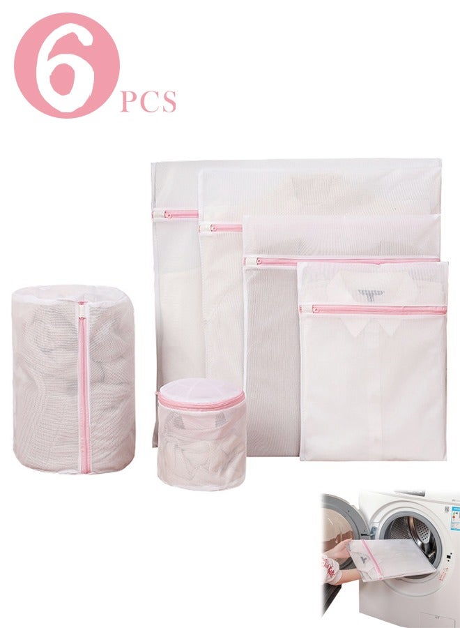 6 Pieces of Durable Mesh Laundry Bag, Travel Storage Bag Laundry Bag, Lingerie Bags for Washing Delicates，Laundry Bags Mesh Wash Bags - Image 1